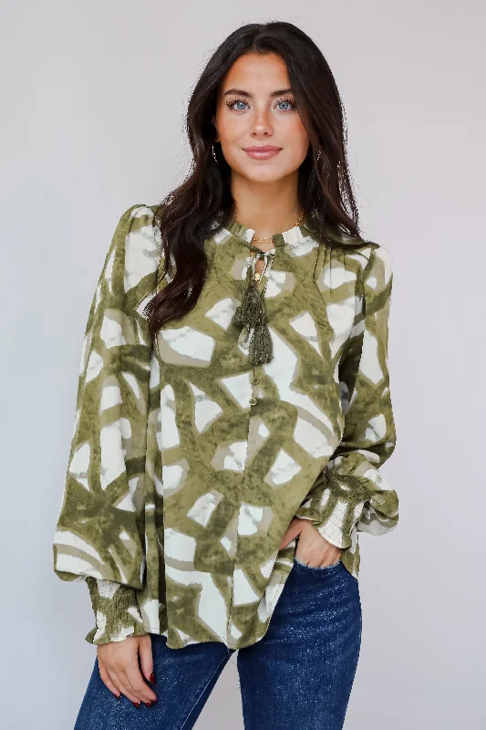 Flawlessly Posh Olive Blouse