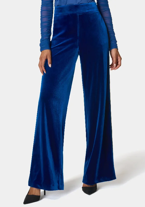 High Waist Velour Wide Leg Pant