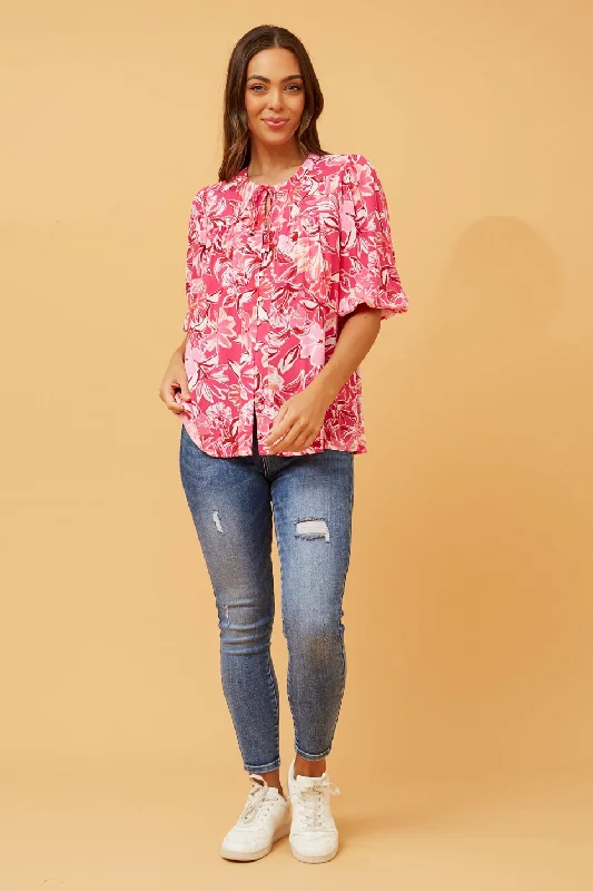 SELENA FLORAL PUFF SLEEVE SHIRT