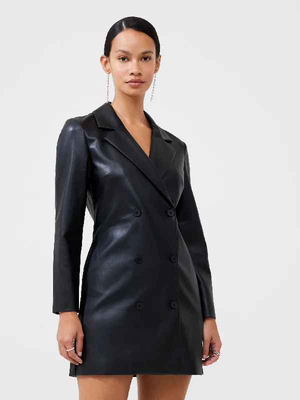 Crolenda Faux Leather Blazer Mini Dress