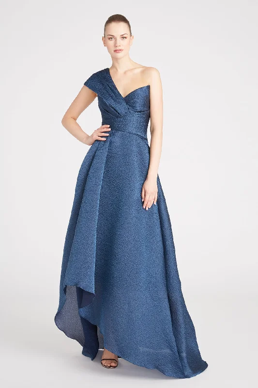 Edith High Low A Line Gown - Nautical Navy