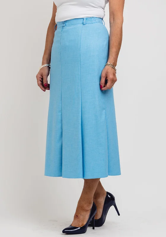 Eugen Klein Woven Midi Skirt, Blue