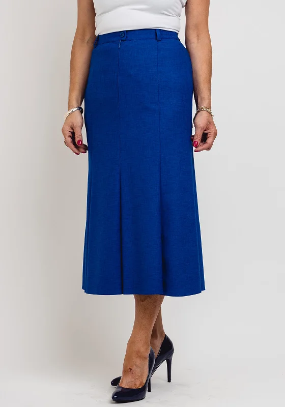 Eugen Klein Woven Midi Skirt, Royal Blue