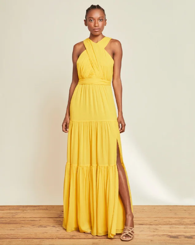 Florencia Silk Dress - Canary