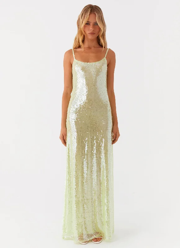 Higher Level Sequin Maxi Dress - Mint