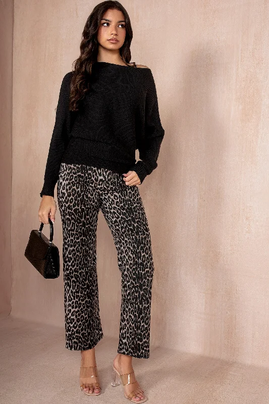 Hilda Leopard Print Straight Leg Jeans