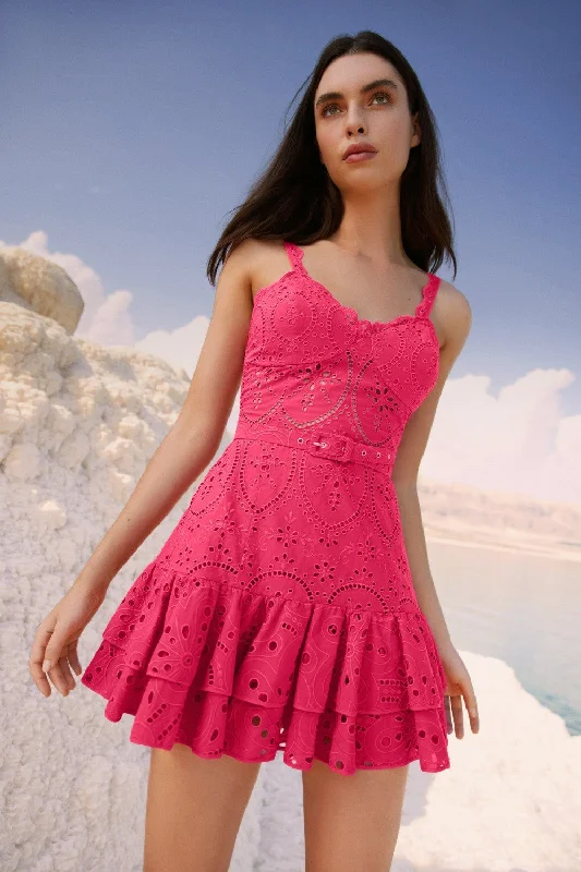 Marianne Short Dress - Fuchsia