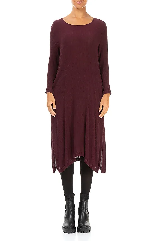 Merlot Silk Viscose Shift Dress