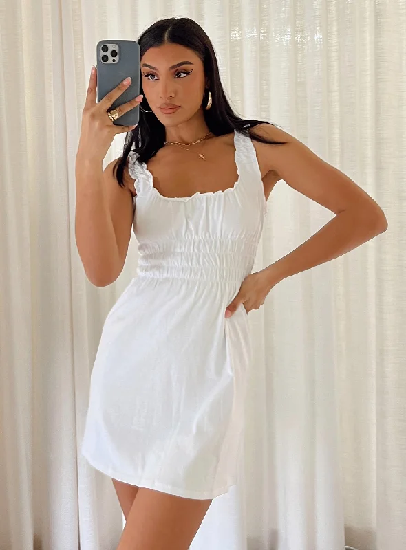 Mindy Mini Dress White