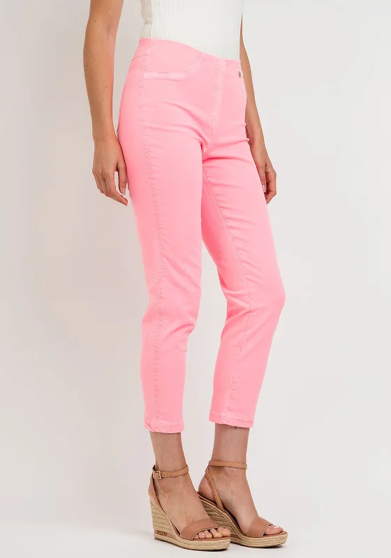 Robell Bella 09 Slim Fit Crop Jeans, Neon Pink