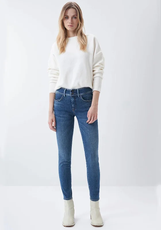 Salsa Push In Secret Ribbon Pocket Skinny Jeans, Denim Blue