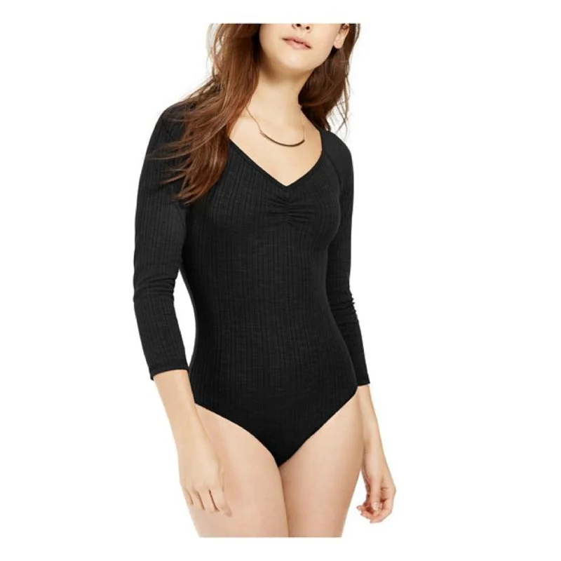 Self Esteem Juniors' Long-Sleeve Bodysuit Black Size Large