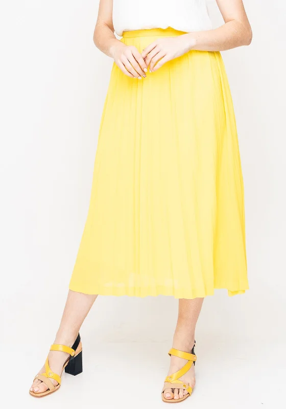 Seventy1 Pleated Midi Skirt, Yellow