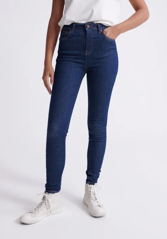 Superdry Womens High Rise Skinny Jeans, Blue