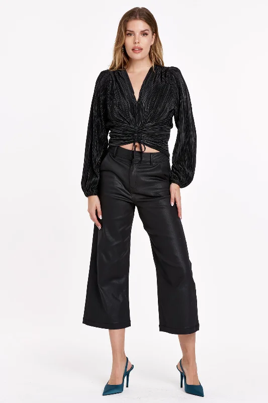 Audrey Super High Rise Coated Cropped Pant