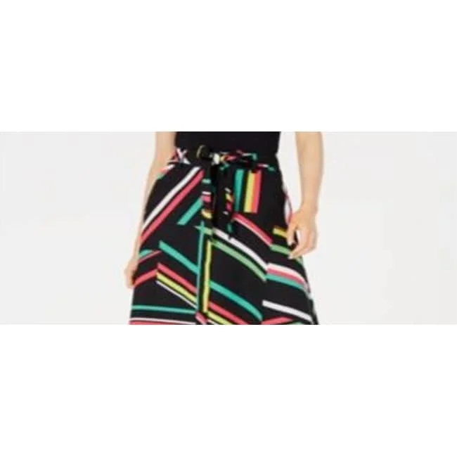 Bar Iii Women's Printed Skirt Black Size 12