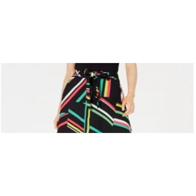 Bar Iii Women's Printed Skirt Black Size 6