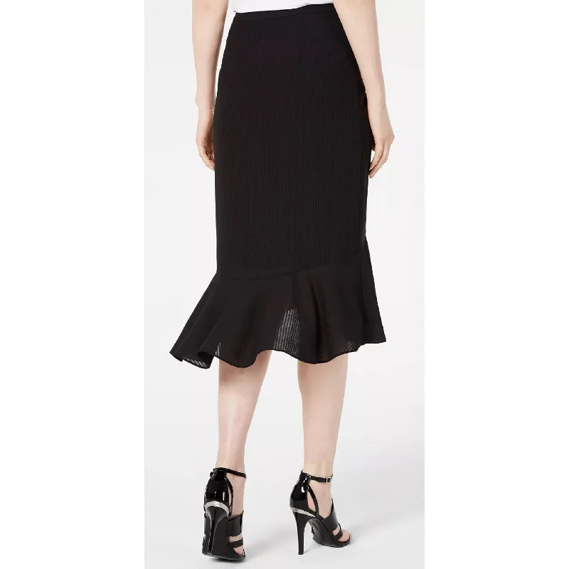 Calvin Klein Women's Ruffled High Low Skirt Black Size 2