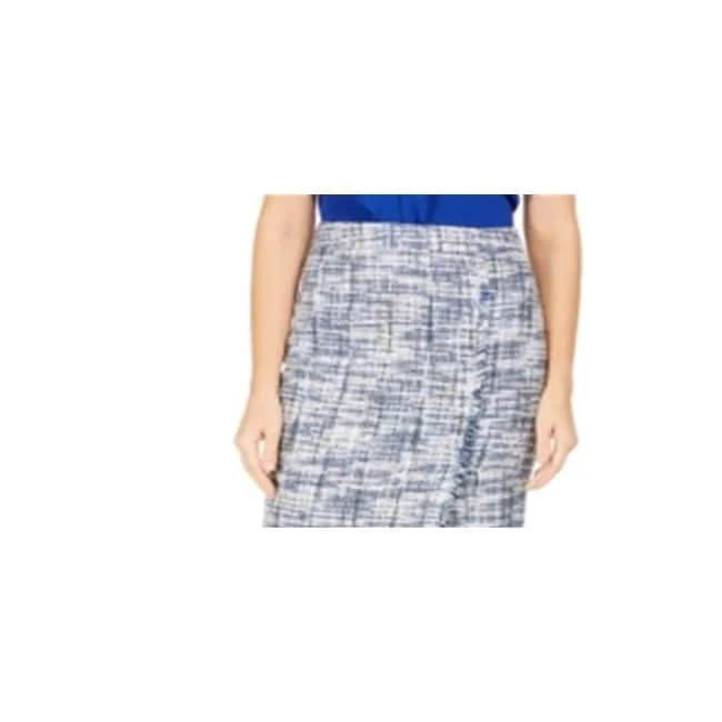 Calvin Klein Women's Tweed Pencil Skirt Blue Size 2