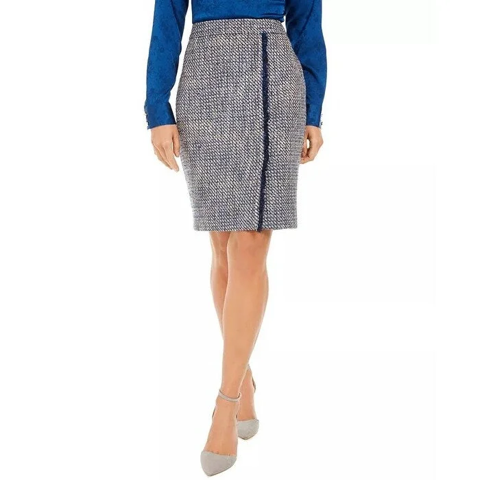 Calvin Klein Women's Tweed Pencil Skirt Blue Size 8