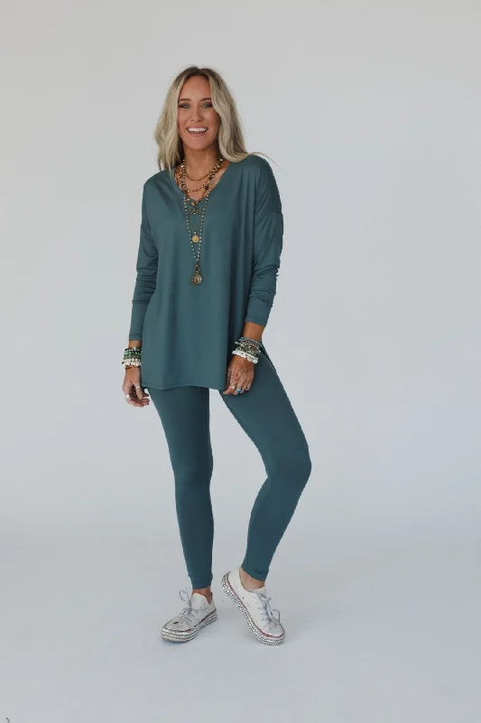 Dreamy Drift Top and Pant Set - Jade