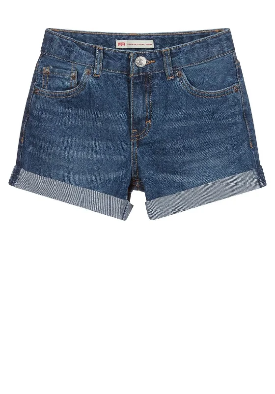 Levis Girls Girlfriend Shorty Shorts, Denim