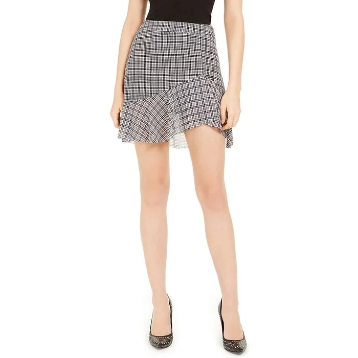 Michael Kors Women's Houndstooth Mini Party Skirt White Size 10 Petite