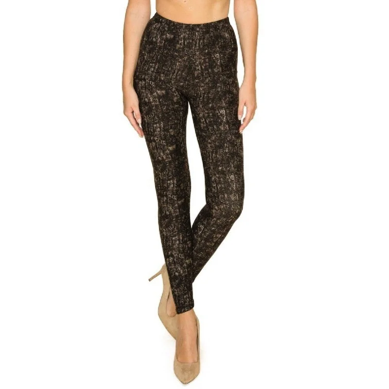 Multi Print Full Length High Waisted Leggings In A Fitted