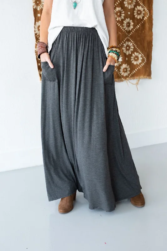 The Perfect Pocketed Maxi Skirt - Charcoal