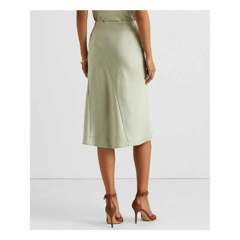 Ralph Lauren Women's Below The Knee Wear To Work A Line Skirt Green Size 0