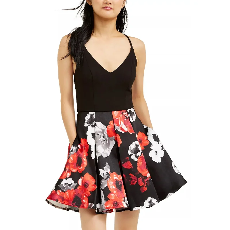 Speechless Junior's Printed Skirt Dress Black Size 9