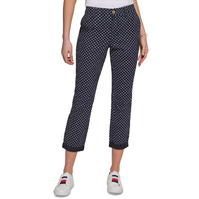 Tommy Hilfiger Women's Dot Print Chino Pants Blue Size 10