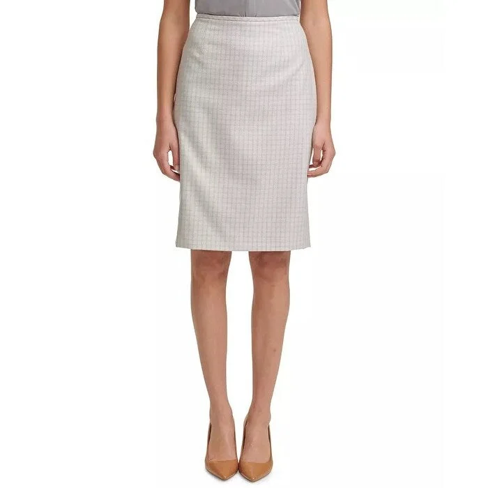 Calvin Klein Women's Printed Pencil Skirt Gray Size 6